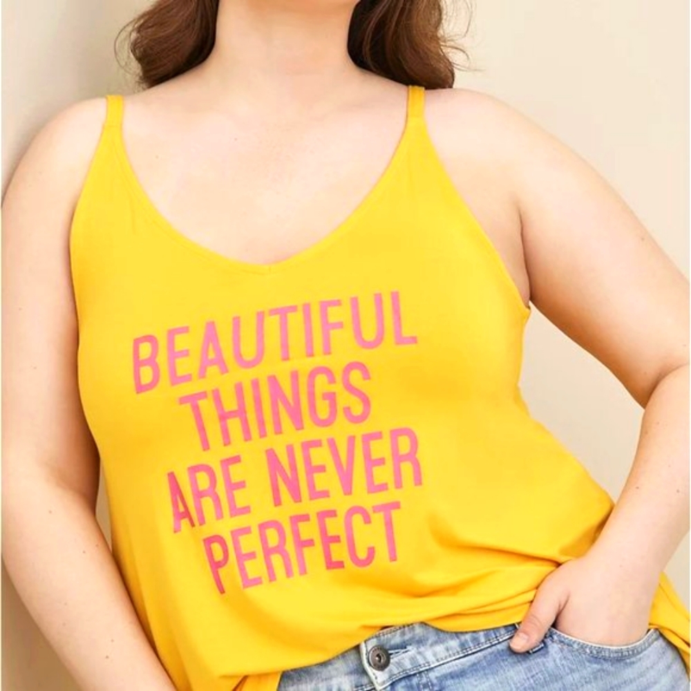 ❤NWT TORRID GRAPHIC SUPER SOFT BEAUTIFUL THINGS TANK SWIM COVER 2X